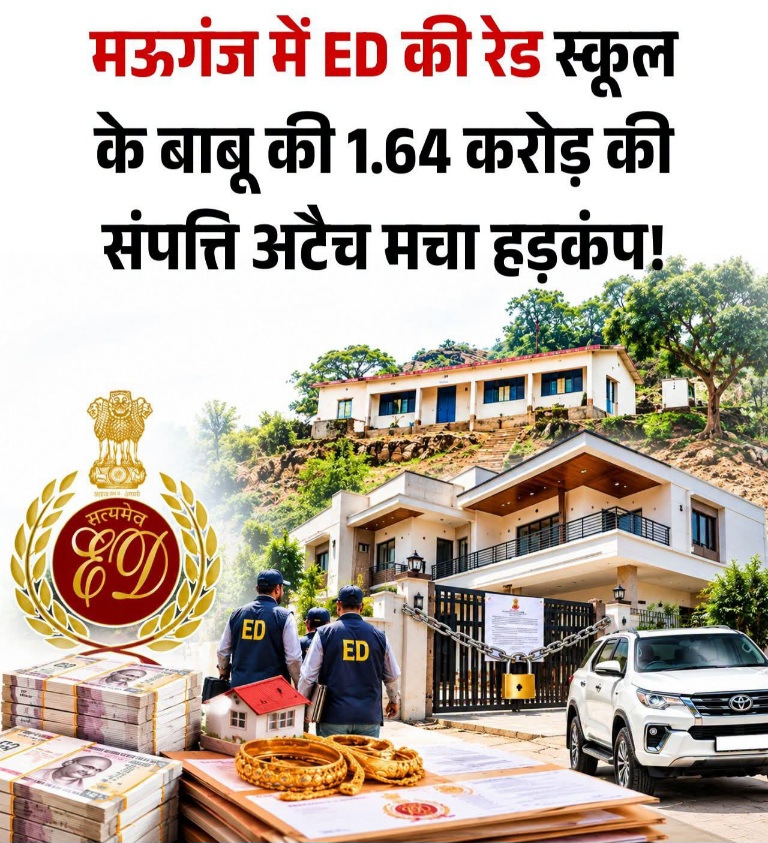 मऊगंज: आय से अधिक संपत्ति मामले में ED का बड़ा एक्शन, स्कूल के बाबू की ₹1.64 करोड़ की संपत्ति कुर्क मऊगंज: आय से अधिक संपत्ति मामले में ED का बड़ा एक्शन, स्कूल के बाबू की ₹1.64 करोड़ की संपत्ति कुर्क